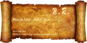 Mechler Réka névjegykártya